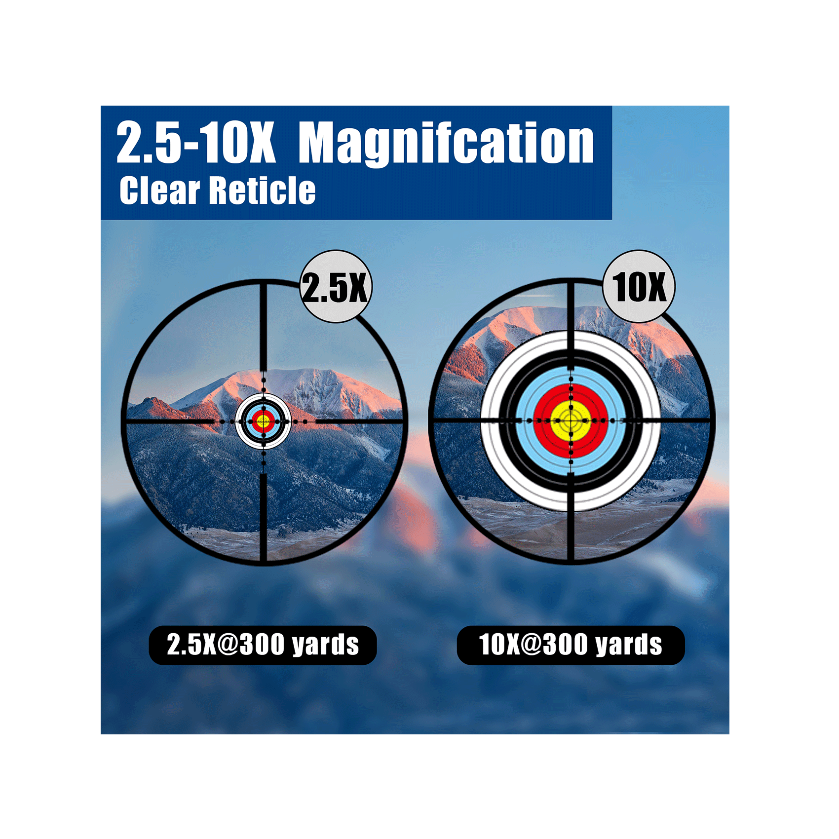 UUQ 2.5-10x40ER Rifle Scope with Red/Green Illuminated Mil-dot with Red Laser Combo- Green Lens Color, Tactical Scope for Gun Air Hunting Rifles, Includes Free 20mm Mount - UUQ Optics