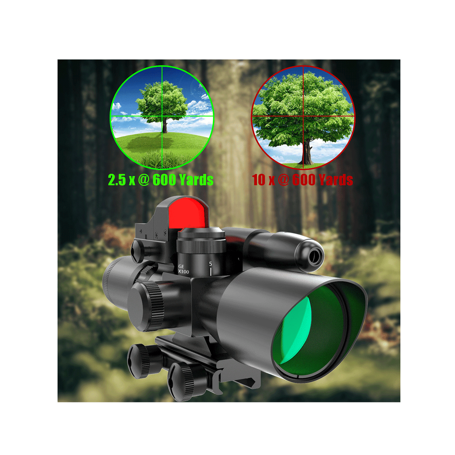 UUQ 2.5-10x40 Combo Rifle Scope with Red Dot & Laser – UUQ Optics
