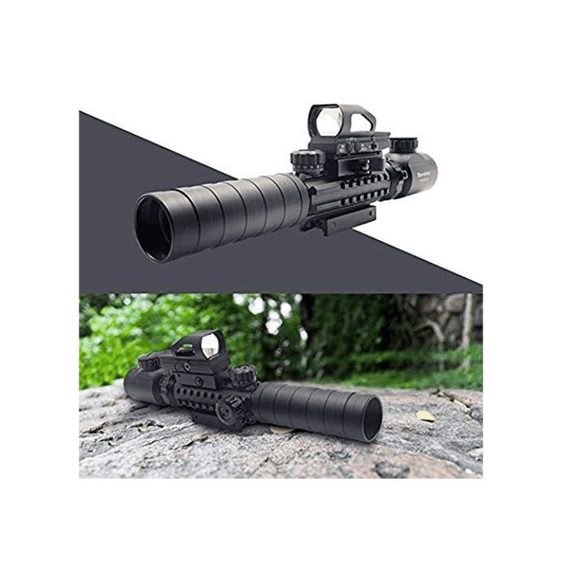 Load image into Gallery viewer, UUQ 3-9X32EG Tactical Rifle Scope Illuminated Red &amp; Green Range Finder Reticle W/Reflex Sight &amp; Green Laser Sight - UUQ Optics
