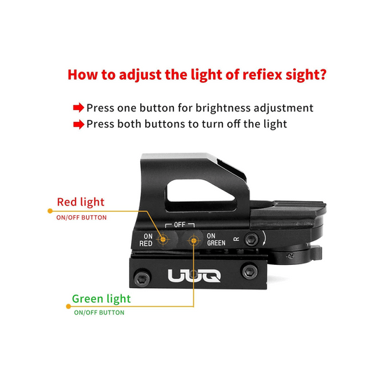 UUQ 3-9X32EG Tactical Rifle Scope Illuminated Red & Green Range Finder Reticle W/Reflex Sight & Green Laser Sight - UUQ Optics