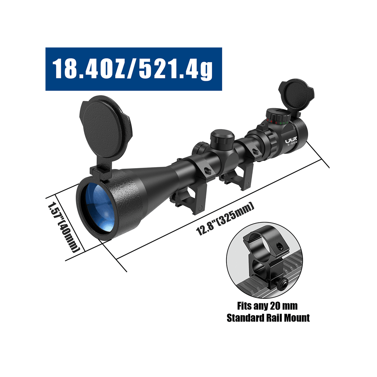 Plinker 3-9x40 Dual-Illuminated Rifle Scope – UUQ Optics