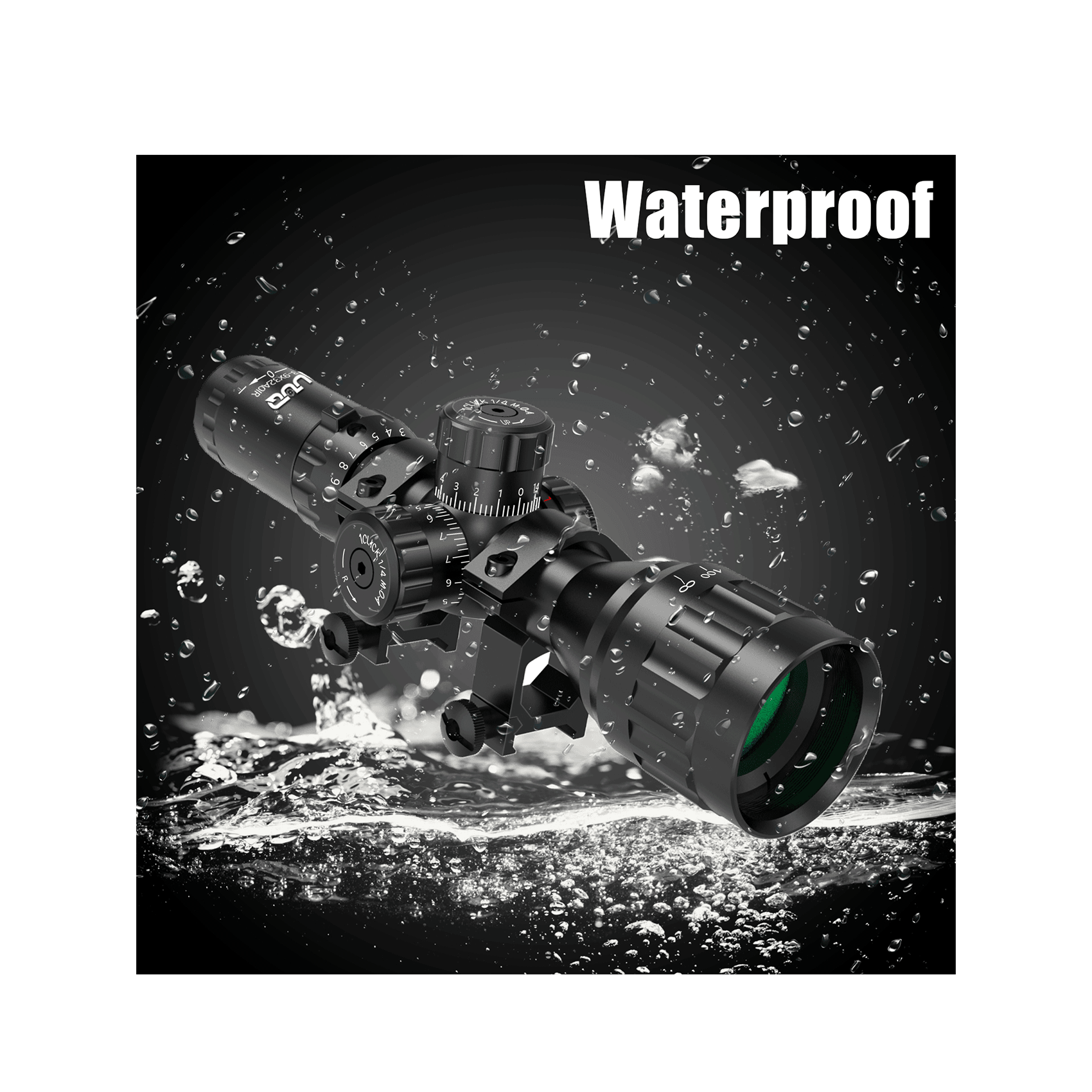 The UUQ 3-9x32AO compact tactical rifle scope has good waterproof performance.