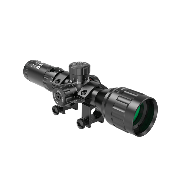 UUQ 3-9x32 Tactical Rifle Scopes,Front AO (Parallax Adjustment) Red Green Illuminated, Mil-dot Reticle,Locking/Hold Zero Turrets, High Profile Mount Rings - UUQ Optics