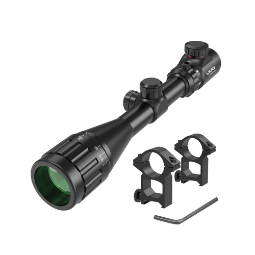 UUQ 3-9x40 AO Rifle Scope with Red & Green Illumination - Long Range Hunting Optics for Air Sniper, Crossbow, Airsoft, Pellet Gun, BB, Airgun - Waterproof, Fog-Proof - Includes 20mm Free Moun - UUQ Optics