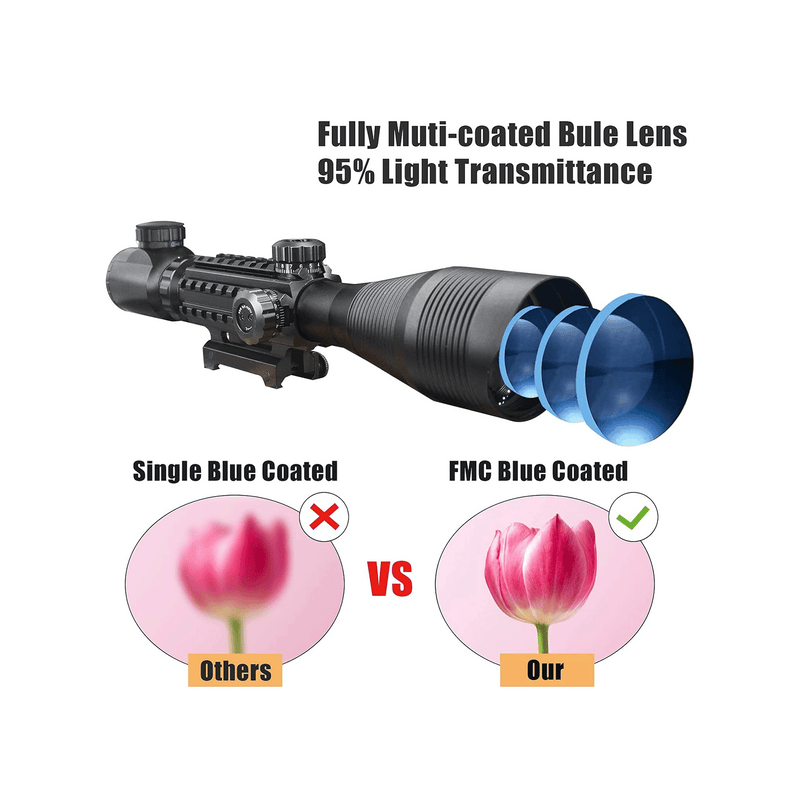 Load image into Gallery viewer, UUQ 4-12X50 Rifle Scope with Red/Green Illumination and Laser Sight - UUQ Optics
