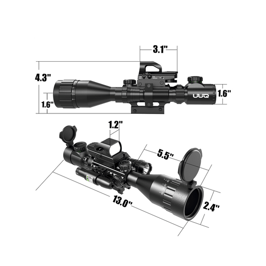 UUQ 4-16x50 AO Rifle Scope with Red/Green Illumination and Laser Sight - UUQ Optics