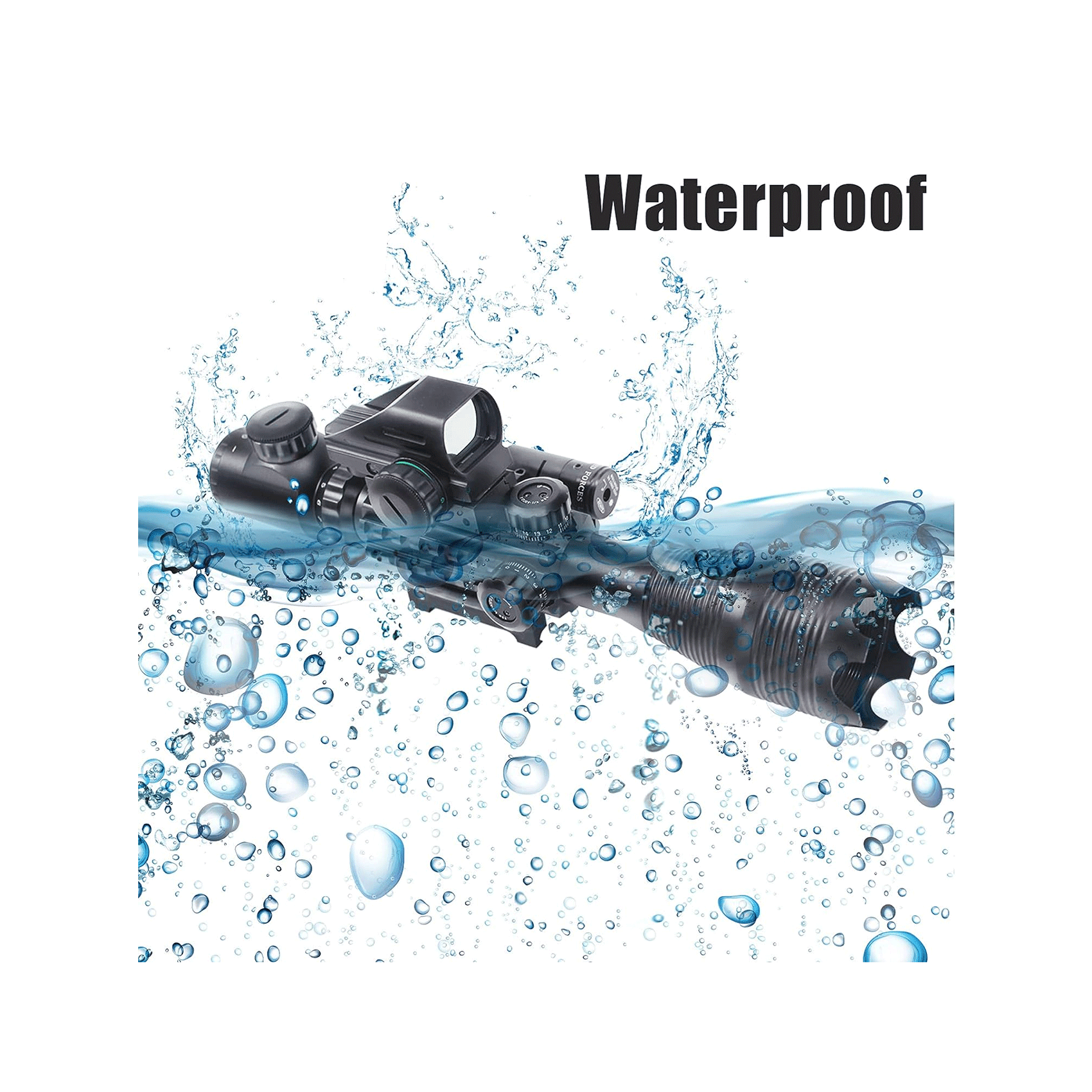 UUQ 4-16x50 Tactical Rifle Scope Red/Green Illuminated Range Finder Reticle W/Laser Sight and Holographic Reflex Dot Sight - UUQ Optics