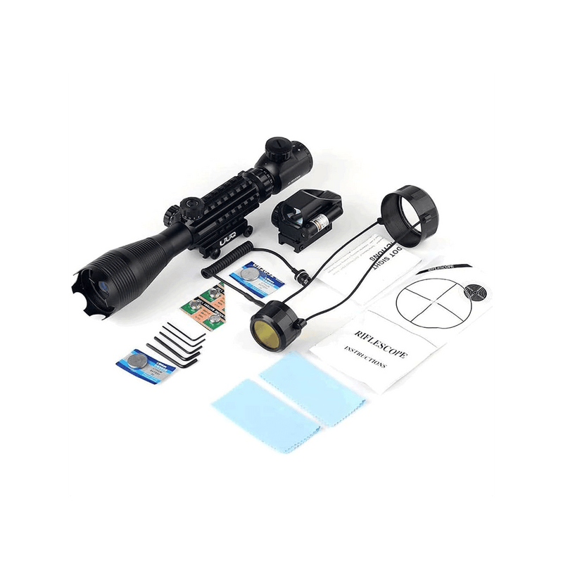 Load image into Gallery viewer, UUQ 4-16x50 Tactical Rifle Scope Red/Green Illuminated Range Finder Reticle W/Laser Sight and Holographic Reflex Dot Sight - UUQ Optics
