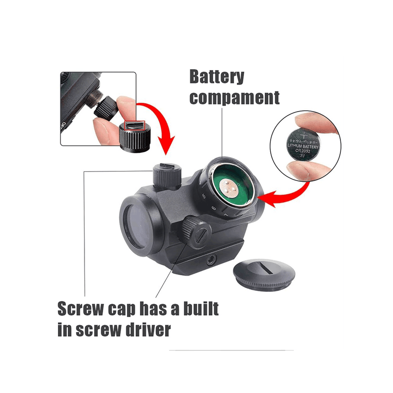 Load image into Gallery viewer, UUQ Airsoft Red Dot Sight for Rifle - 1X22mm 3 MOA 11 Brightness Micro Reflex Scope with 1&quot; Riser Mount for Cowitness with Iron Sights. This Optic Suitable for Rifles and Shotguns. - UUQ Optics
