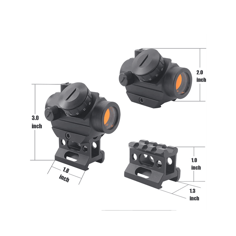 Load image into Gallery viewer, UUQ Airsoft Red Dot Sight for Rifle - 1X22mm 3 MOA 11 Brightness Micro Reflex Scope with 1&quot; Riser Mount for Cowitness with Iron Sights. This Optic Suitable for Rifles and Shotguns. - UUQ Optics
