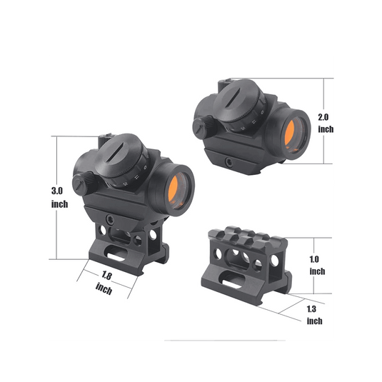 UUQ Airsoft Red Dot Sight for Rifle - 1X22mm 3 MOA 11 Brightness Micro Reflex Scope with 1" Riser Mount for Cowitness with Iron Sights. This Optic Suitable for Rifles and Shotguns. - UUQ Optics