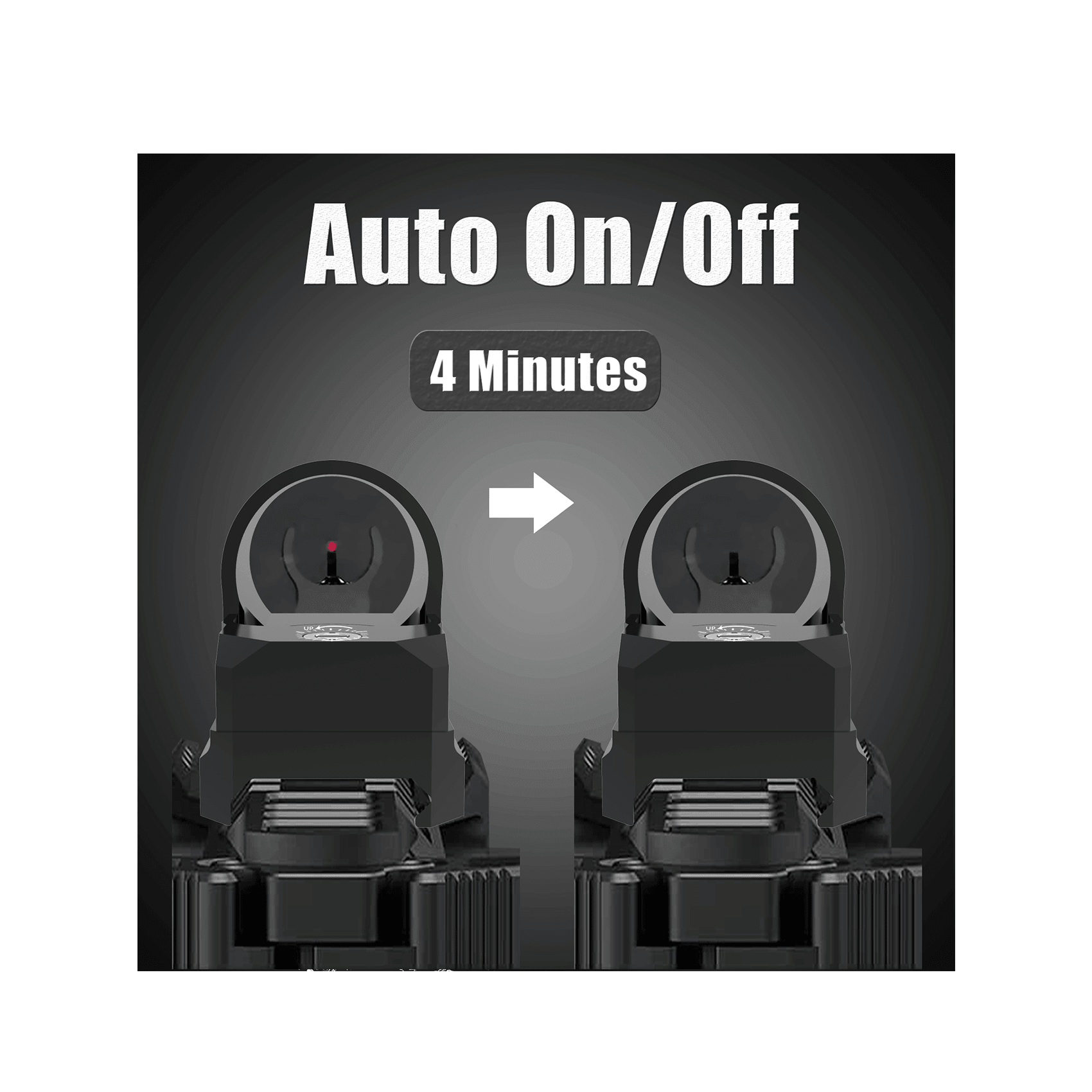 UUQ EagleC28 Shake Awake Red Dot Sight with Universal Mount - 2MOA, 1x26mm Lens, 10 Brightness Levels - UUQ Optics