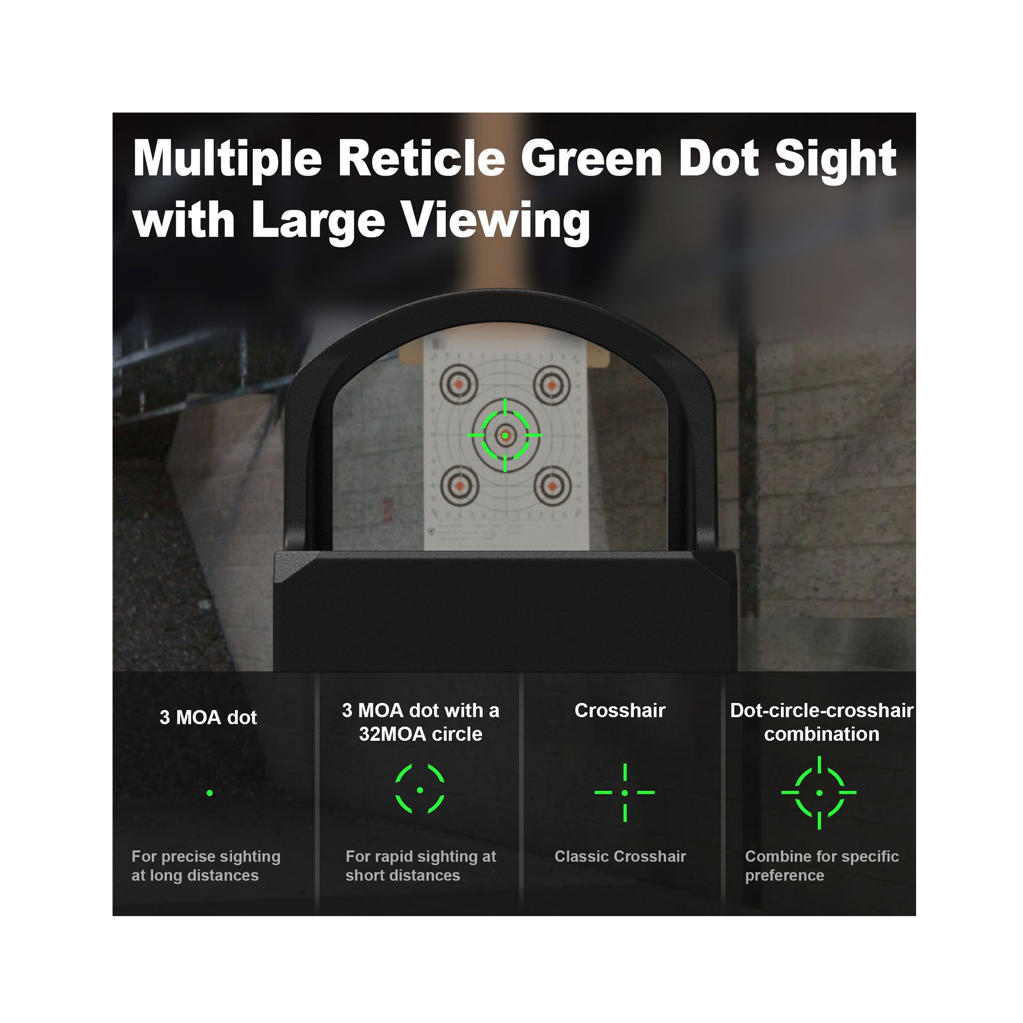 UUQ EagleG3 4 Reticles green dot sight viewing display
