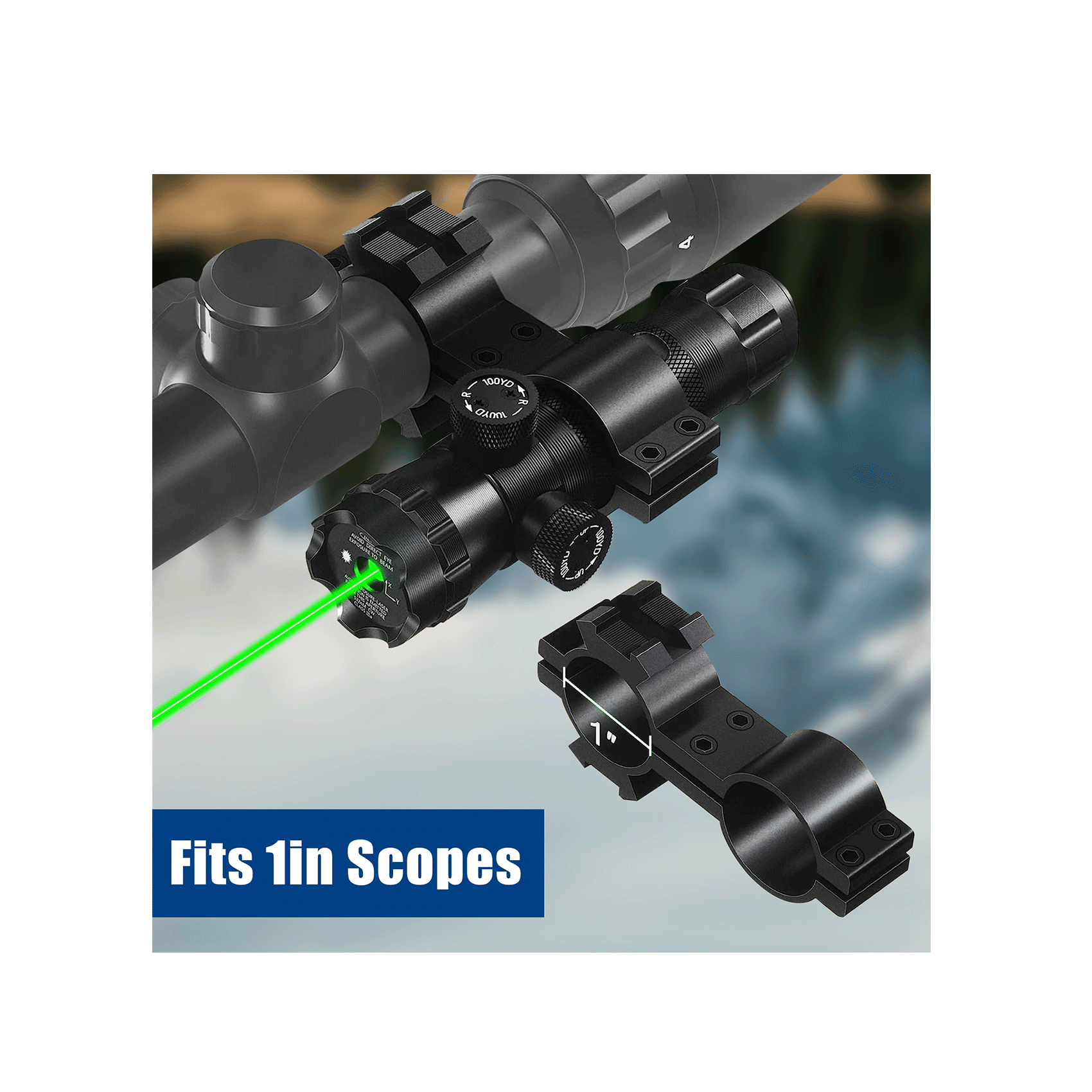 UUQ Hunting  Gun Lasers - Military Grade Green Laser Sight for Rifle with 20mm Picatinny Mount & 1'' Ring Mount Adapter, Remote Pressure Switch,Battery Dot for Accurate and Reliable Performan - UUQ Optics