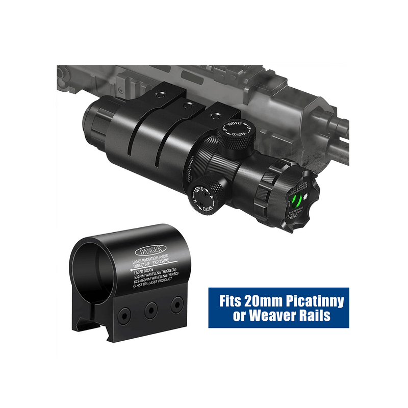 Load image into Gallery viewer, UUQ Hunting  Gun Lasers - Military Grade Green Laser Sight for Rifle with 20mm Picatinny Mount &amp; 1&#39;&#39; Ring Mount Adapter, Remote Pressure Switch,Battery Dot for Accurate and Reliable Performan - UUQ Optics

