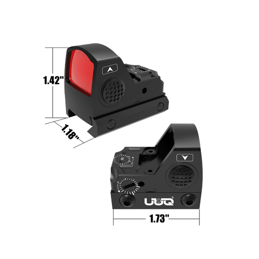 UUQ Mini Reflex Red Dot Sight Shake Awake Optic Sight for Rifles, Pistols and Shotguns 2MOA,12 Brightness Adjustment Red Dot Scope,HD1088 Suitable for RMR or 20mm Picatinny Rail - UUQ Optics
