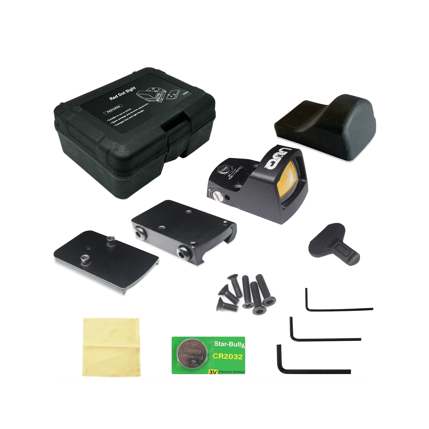 UUQ Mini Reflex Red Dot Sight for Rifles, Pistols and Shotguns 2MOA,7 Brightness Adjustments,(Suitable for RMR or 20mm Picatinny Rail) - UUQ Optics