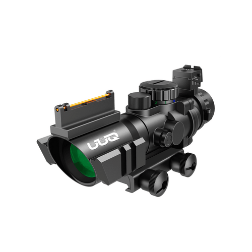 UUQ Prism 4x32 Triple Illuminated Rifle Scope with Fiber Optic Sight - UUQ Optics