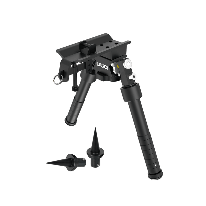 UUQ QV8 6-9 Inches Tactical Rifle Adjustable Bipod for Hunting and Shooting, Directly Attach to Sling Swivel Stud, w/Spike Feet - UUQ Optics