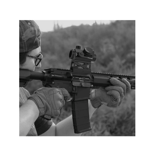 UUQ Shake Awake Red Dot Sight-1x20mm 2MOA 12Brightness Compact Rifle Scope with Absolute Cowitness Riser and Low Profile Mount,Flip Up Lens Covers.Low-Power Consumption Optics for Rlfles and  - UUQ Optics