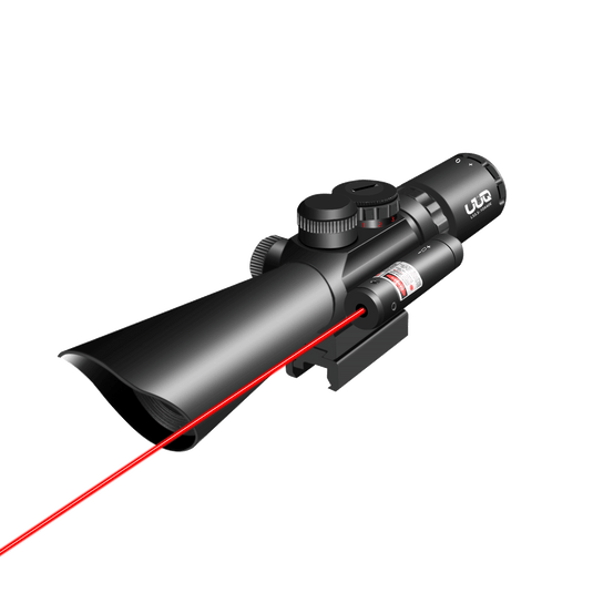 UUQ Tactical 3.5-10X40 Illuminated Red/Green Mil Dot Rifle Scope W/Red Laser Sight Fit 20mm Picatinny Rail - UUQ Optics