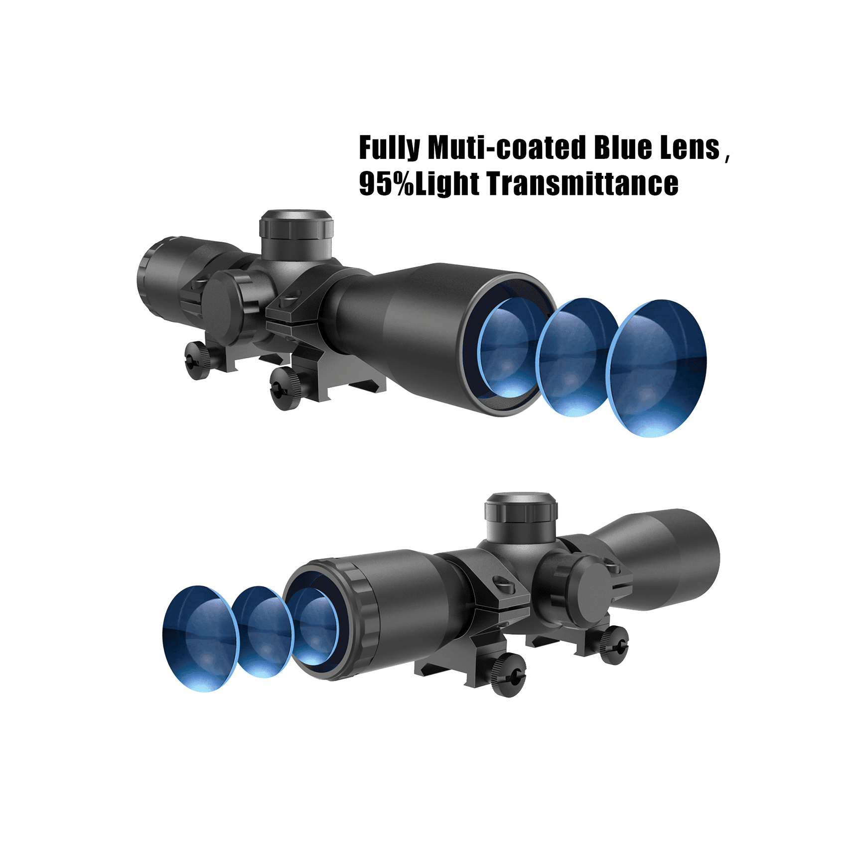 UUQ Tactical 4X32 Compact .223 .308 Scope Rangefinder Reticle/w Ring Mounts - UUQ Optics