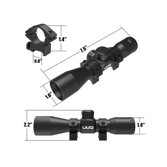 UUQ Tactical 4X32 Compact .223 .308 Scope Rangefinder Reticle/w Ring Mounts - UUQ Optics