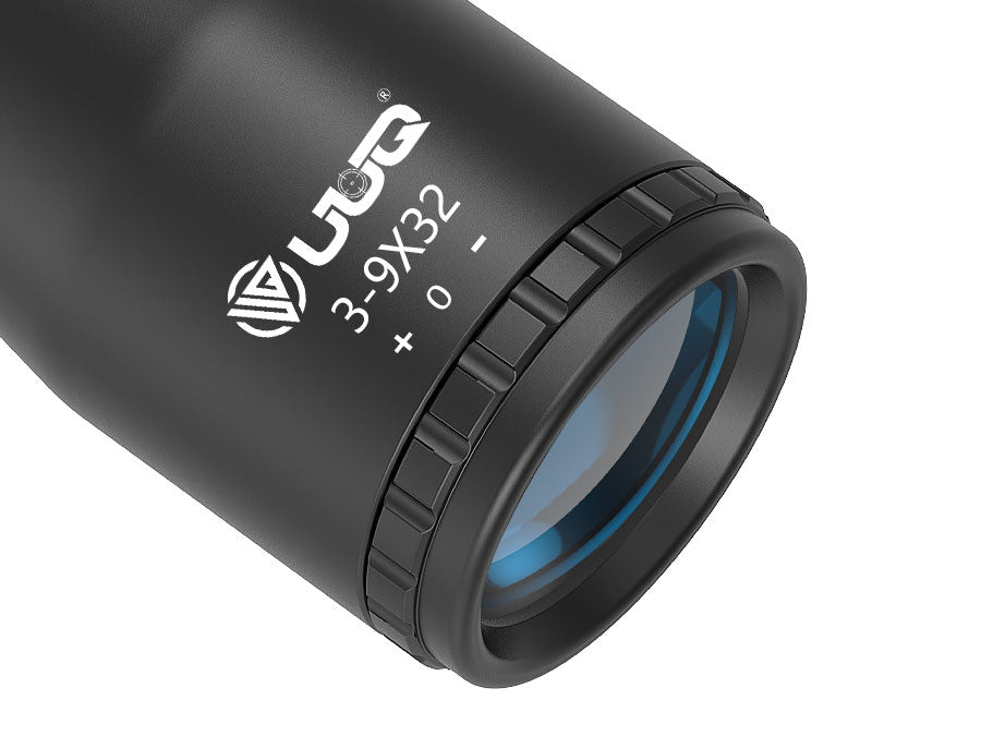 UUQ 3-9x32mm rifle scope fast-focus eyepiece, suitable for mildly nearsighted users to achieve a clear image by simply rotating the adjustment ring.