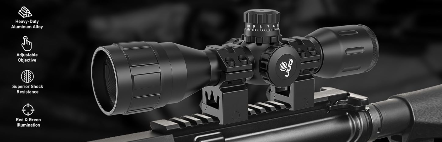 The UUQ 4-32AO compact rifle scope is made of aluminum alloy, featuring excellent shock resistance, and is a high-quality scope with great cost-effectiveness.