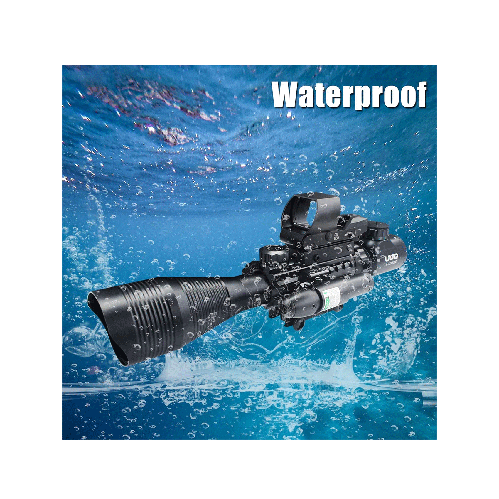 Legion 4-12x50 3 in 1 Combo Scope with Green Laser With Upgraded Dot Sight, waterproof design for all-weather performance.