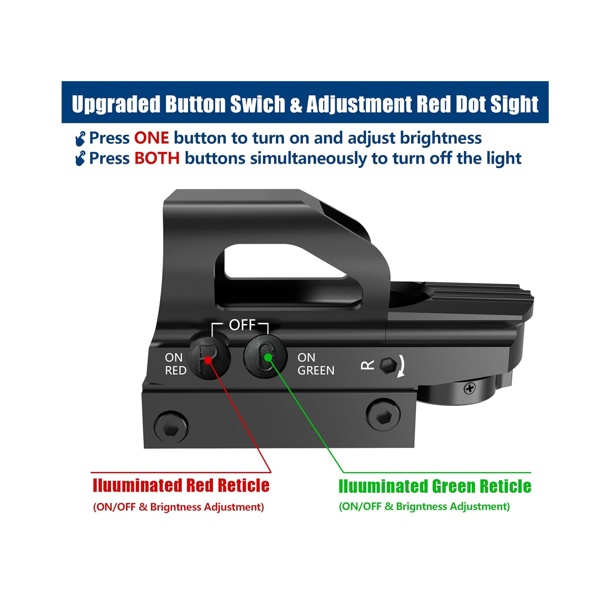 Legion 4-16x50 Precision Sniper 3 in 1 Combo Scope with Green Laser With Upgraded Dot Sight, parts and features diagram.