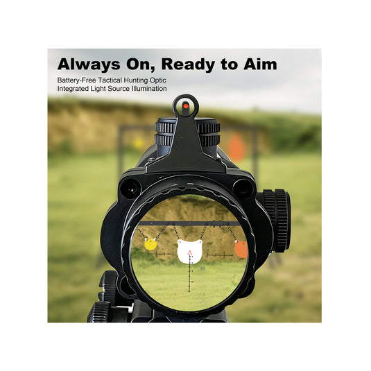 UUQ Ranger-ER 3x32 Tactical Prism Scope showing red illuminated etched BDC chevron reticle.